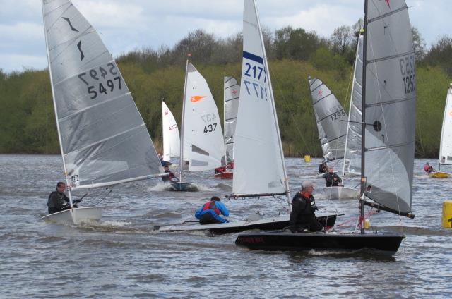 Ready to gybe during the Border Counties Midweek Series at Windsford Flash photo copyright Brian Herring taken at Winsford Flash Sailing Club and featuring the Supernova class